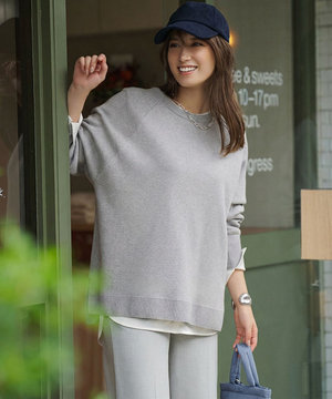 コットンカシミヤニット クルーネック