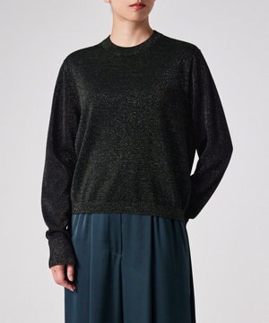  ソフト クロップド ラメ ニット