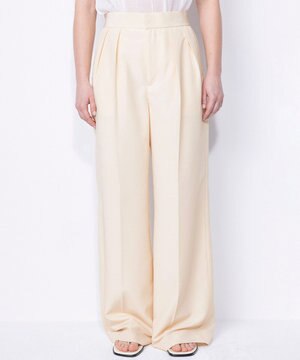  【ReNAVE・セットアップ可/撥水加工/防シワ/ウエストゴム】ポリエステルタッサー パンツ