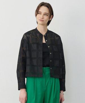  スクエアエンブロイダリー クロップドシャツ