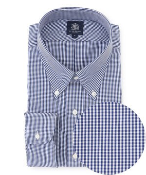  【KING SIZE】【PREMIUM PLEATS / 形態安定】ギンガムチェック ドレスシャツ / B.D.