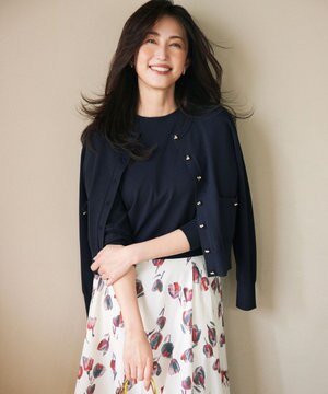  ハートボタン ニットカーディガン