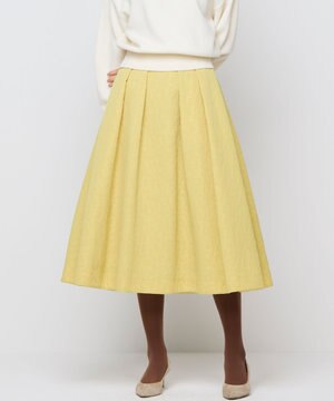  【WEB限定カラーあり】フラワーラメジャカード フレアスカート