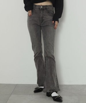  ストレッチフレアデニムパンツ
