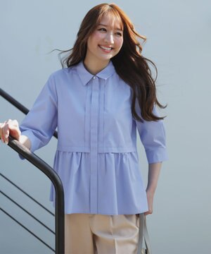  フレアペプラム シャツ