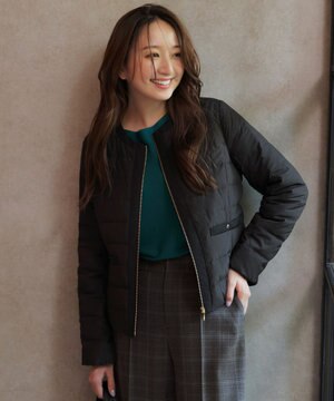  【2WAY】ノーカラーダウン ジャケット