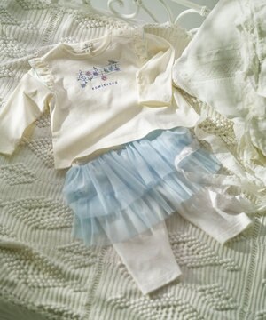  【80-90㎝】 ギフトボックス　ベイビーメロディー Tシャツ・スカッツセット