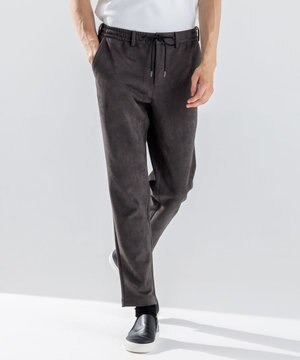  【WEB・一部店舗限定  】レザーライクポンチ　ドロスト付テーパードパンツ / PEGG CONVERTIBLE