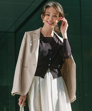  【セットアップ対応/防シワ性/洗える】アイアスマットストレッチ テーラード ジャケット