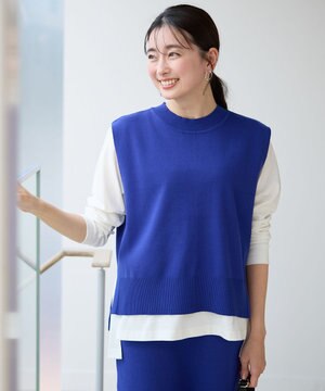  【洗濯機可/UVカット】ニットベスト