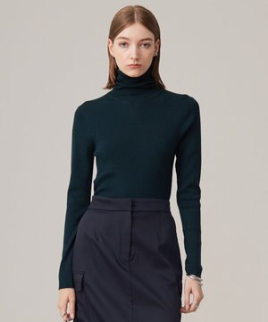  【CLASSY.1月号掲載・新色追加・洗える】エクストラファインメリノ タートルネックプルオーバー