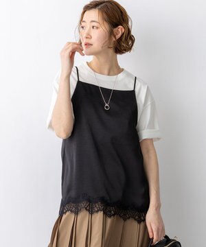  【先行予約】サテンレースキャミソール