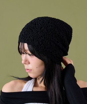  クロシェフラワービーニー