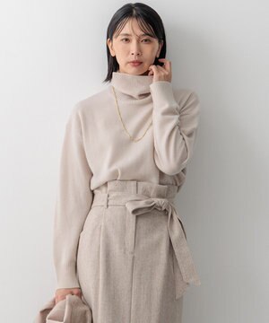  ピュアカシミヤ タートルネック  ニット