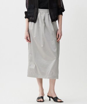 メタリックナイロンサテン コクーンスカート