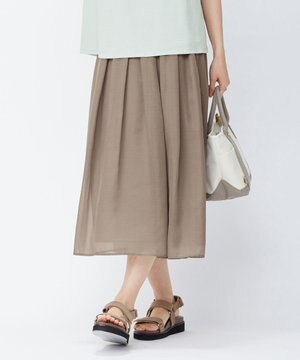  【洗える】ブライトスパンボイルAタック スカート