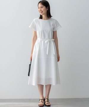  エンブロイダリーレースフレアスリーブ ワンピース