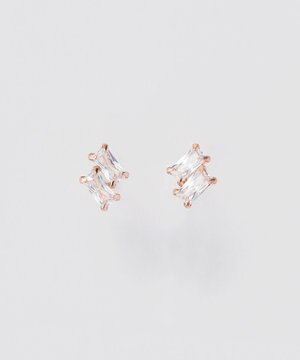  【K10】ツインバケットピアス　ローズゴールド