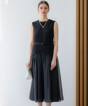 【APPLAUDIR】クリアジョーゼットコンビ ドレス