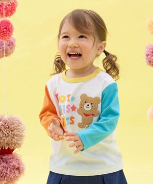  【80-120cm】パステルロゴ 長袖Tシャツ