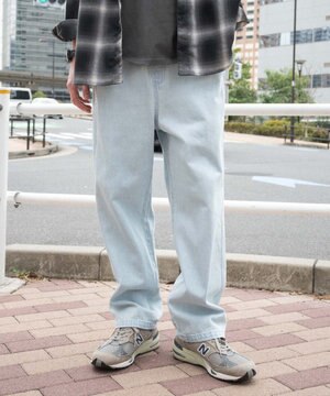  【ウエストゴム/SMLサイズ展開】デニムイージーストレートパンツ2