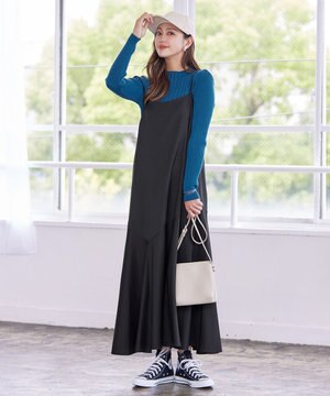  【洗える】アシンメトリーキャミワンピース