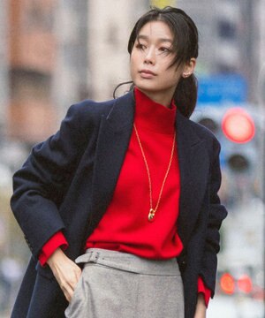  【洗える】ウールミラノハイネック ニット