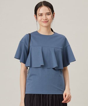 【接触冷感・UVカット・吸水速乾・抗菌防臭・洗える】ハイツイストポンチフレアディティール カットソー