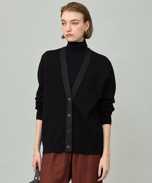 【洗える】 ウールテンセルミニブークレ カーディガン