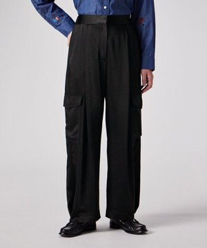  サテン ミリタリー カーゴパンツ