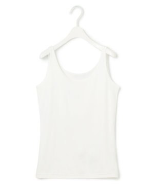  【洗える】 コットンリヨセルスムース タンクトップ