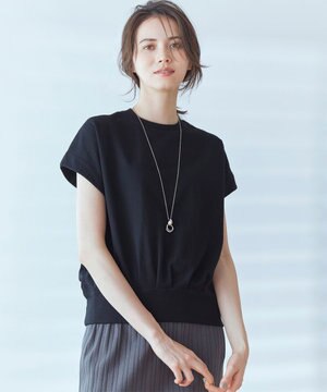  【SLOW/洗える】コンパクトインレー フレンチスリーブ カットソー