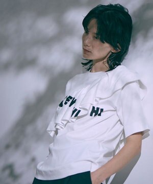 【洗える/接触冷感】Frill Print T-shirt フリルプリントTシャツ