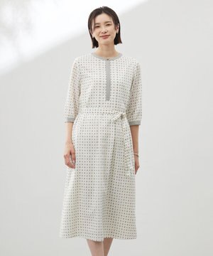  【洗える】ジオメトリックプリント ワンピース