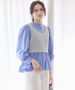  【SLOW/一部店舗限定】タンブラーコットンブロード ブラウス