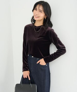  ストレッチ ベロアロンT