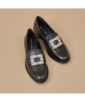  <carino>ビジューバックルローファー