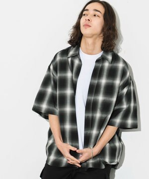  オンブレチェックシャツ（S）