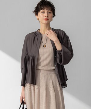 【WEB&一部店舗限定カラーあり】ソフトオーガンジー ボリューム ブラウス