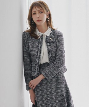 ツイードパールコサージュ