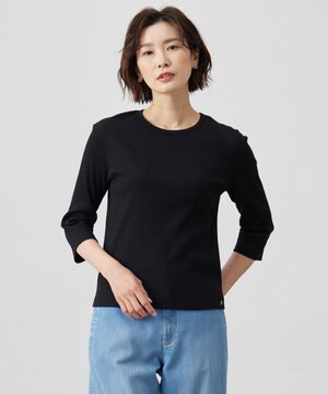  リブ クルーネック カットソー