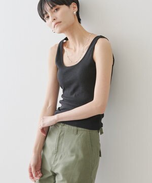  リブタンクトップ