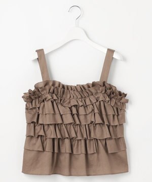  【GOLD LABEL】コットンサテン フリルキャミソール