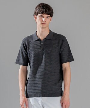  ヘリンボンボーダー　ポロ