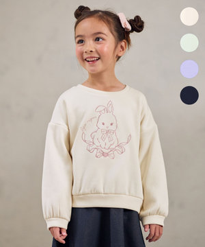  アニマル刺繍 裏シャギー トレーナー