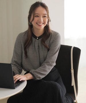 【裏起毛】エニポカ バンドカラー ブラウス