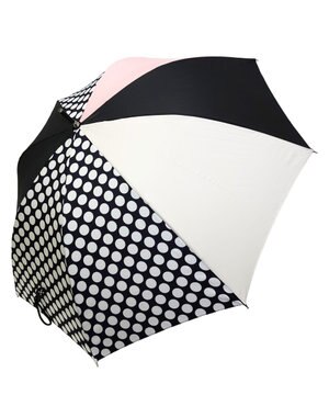  レディース向け プラスリング 長傘 60cm BLK/PNK T1348