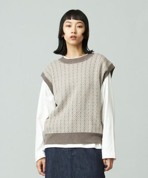 【WOMEN】ANTI PILLING  JACQUARD ベスト