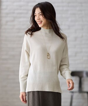  【手洗い可】イタリーヤーンウールカシミヤミックスプルオーバー