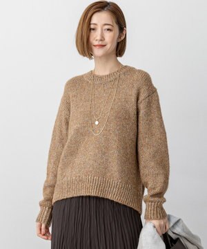  【洗える】マーブルルレックスリリー バルキーニット